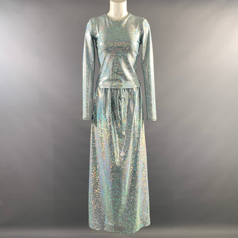 SAKS POTTS Size S Silver Blue Polyamide Elastane Metallic A-Line Outfits & Sets