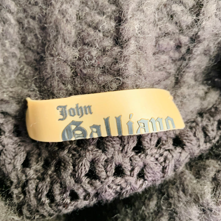 JOHN GALLIANO Size M Brown Wool Blend Turtleneck Chunky Knit Sweater