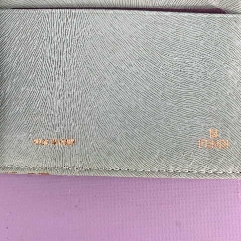 FENDI Green Embossed Leather Wallet