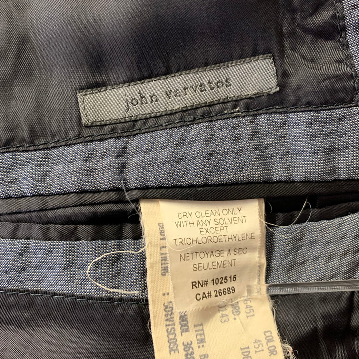 JOHN VARVATOS Size 40 Blue Wool Blend Notch Lapel Suit