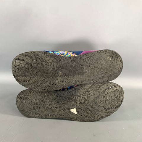 ETRO Size 10 Navy Multi Color Floral Canvas Runner Sneakers