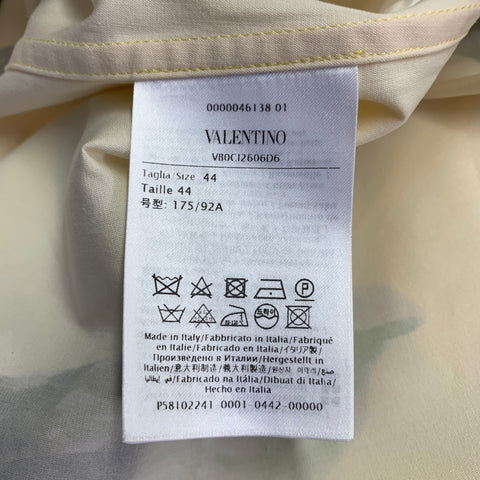 VALENTINO SS21 Size M Yellow Multi Color Cotton Silk Floral Belted Oversized Shirt Dress