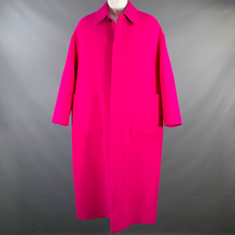 AMI by ALEXANDRE MATTIUSSI Size 36 FW22 Pink Textured Wool Coat