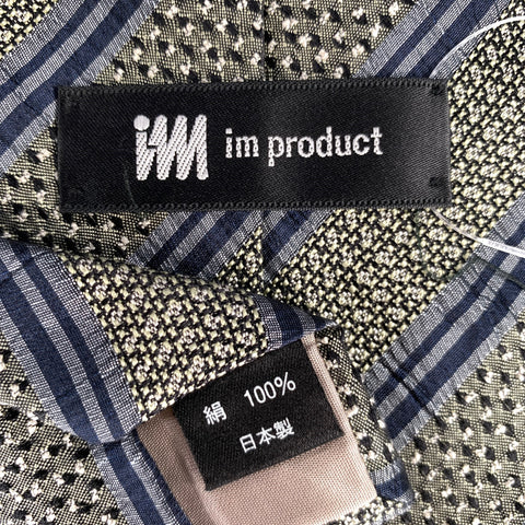 ISSEY MIYAKE Gray Navy Jacquard Silk Tie