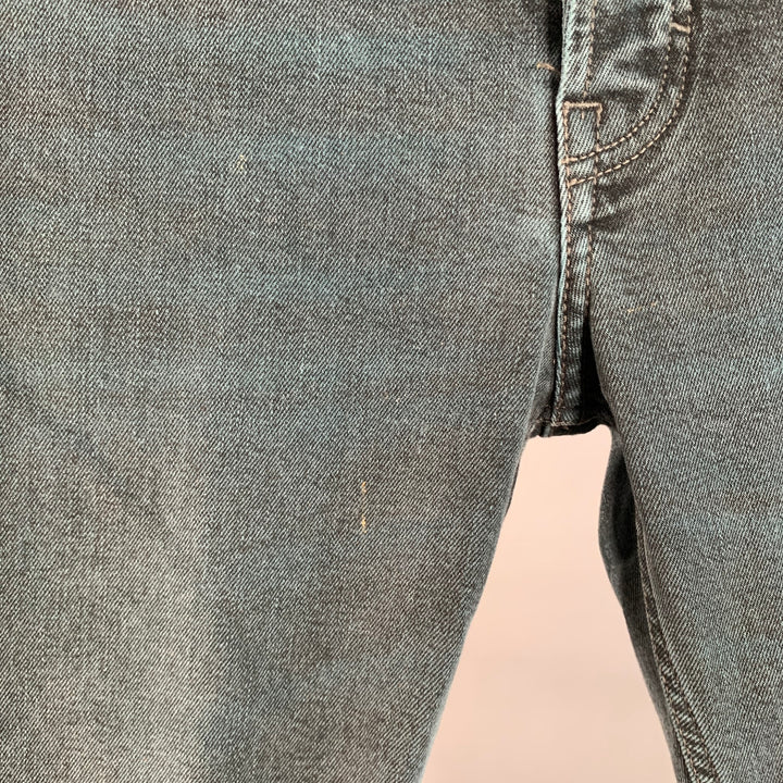 ACNE STUDIOS Size 31 Blue Cotton Blend Twill Slim Straight Button Fly Jeans