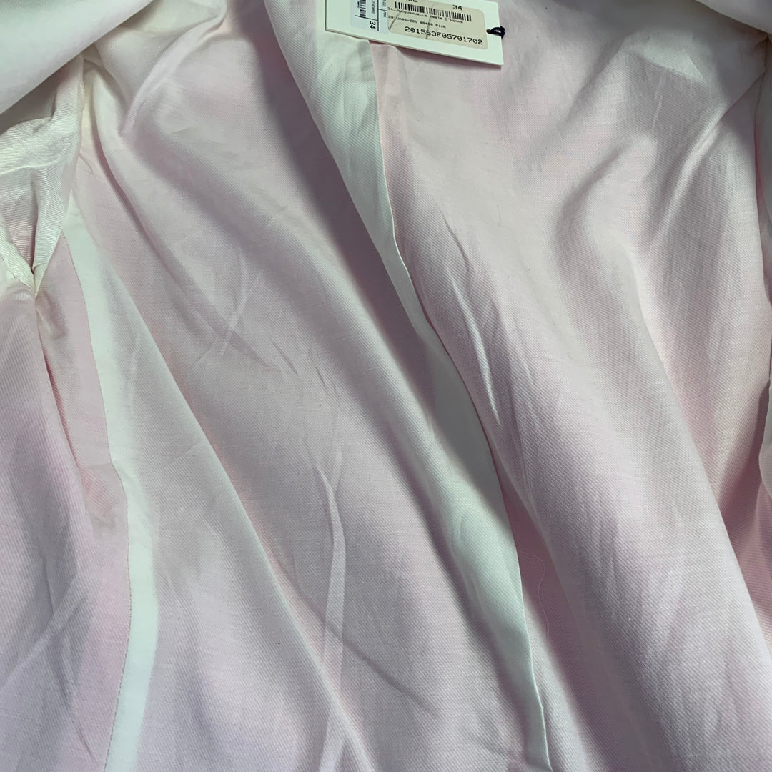 JACQUEMUS Size S Le Coup de Soleil Neon Pink White Viscose Silk Notch Lapel Jacket Blazer