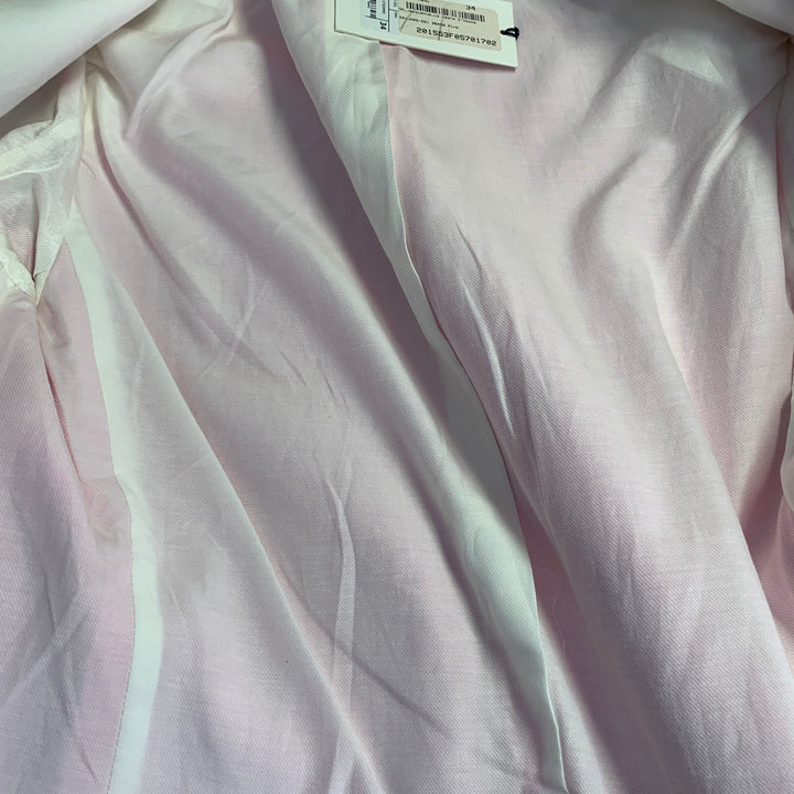 JACQUEMUS Size S Le Coup de Soleil Neon Pink White Viscose Silk Notch Lapel Jacket Blazer