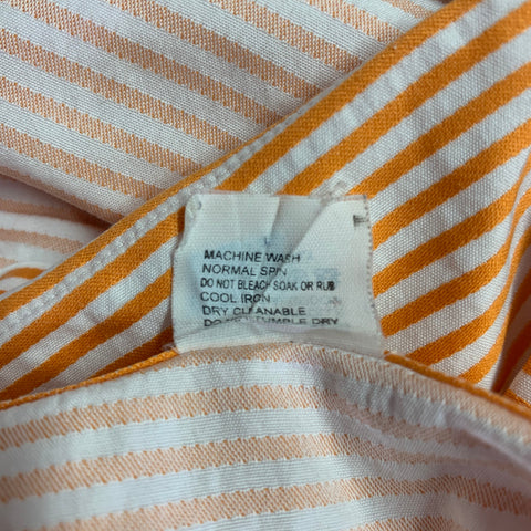 ETRO Size S Orange White Cotton Button Up Long Sleeve Shirt