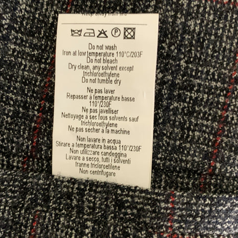 J.LINDEBERG Chest Size 44 Grey Black/red Tartan Wool Peak Lapel 30 31 Suit