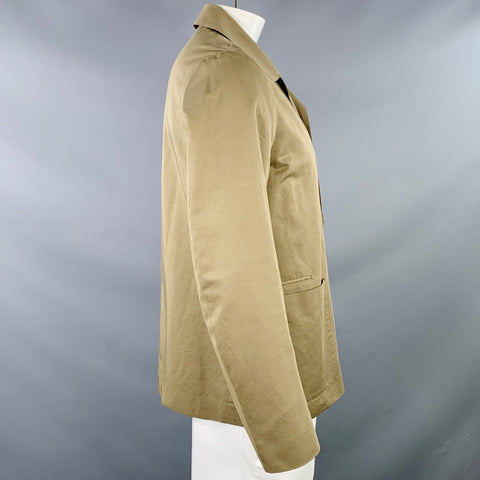 PAUL SMITH Size XL Green Olive Cotton Linen Patch Pockets Jacket