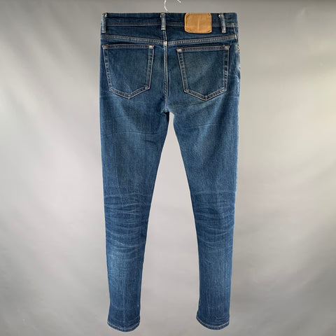 ACNE STUDIOS Size S Indigo Twill Cotton / Elastane Tapered Slim Jeans