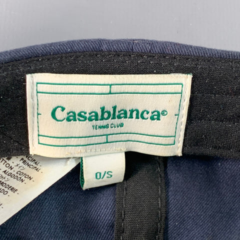 Casquette de baseball CASABLANCA en coton brodé marine, or et argent, taille S