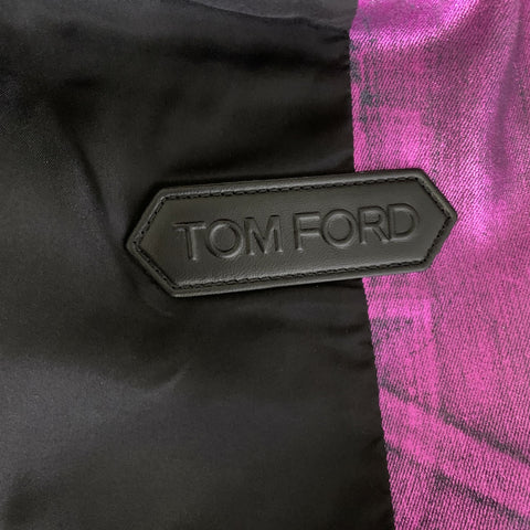 TOM FORD Size XS Pink Fuchsia Denim Metallic Peak Lapel Jacket Indoor Blazer