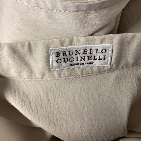 BRUNELLO CUCINELLI Size M Grey Light Grey Silk Blend Sleeveless Casual Top