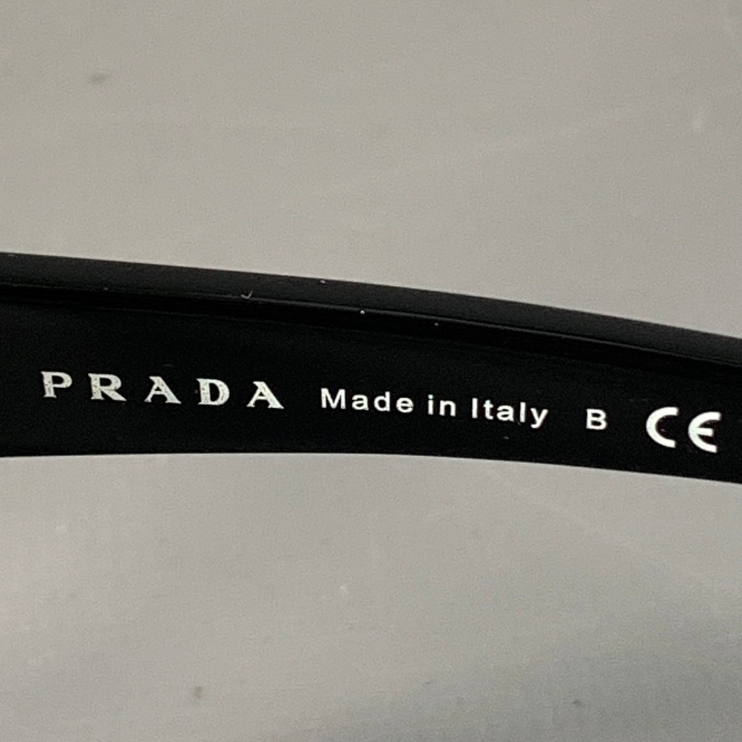 PRADA Black Silver Studded Acetate Oversized Round Sunglasses