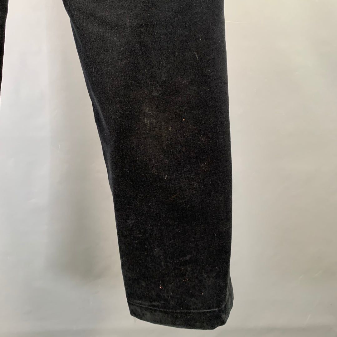 MARC JACOBS Size 32 Black Cotton Velvet Wide Leg Casual Pants