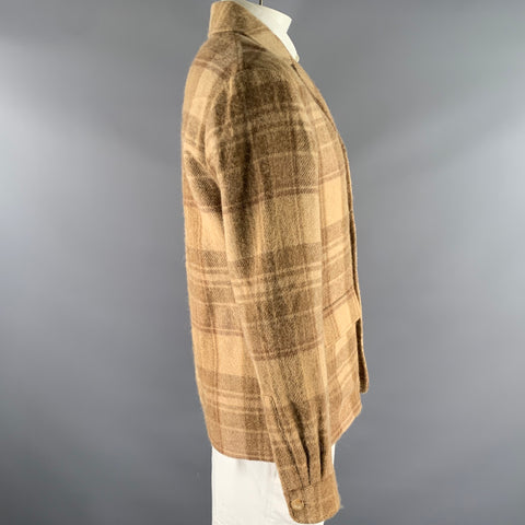 RALPH LAUREN Chest Size 42 Camel Plaid Wool Notch Lapel Sport Coat
