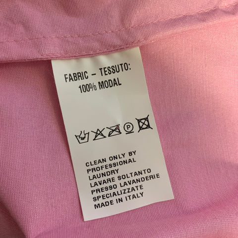 WALTER VAN BEIRENDONCK Size L Pink Modal Cutoff Sleeve Shirt
