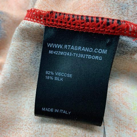 RtA Size L Orange Black Velvet Viscose Silk Shorts Set