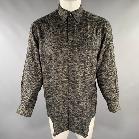 Chemise à manches longues boutonnée BERTONE Taille S en mélange de viscose