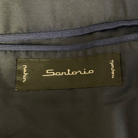 SARTORIO Size 44 Navy Wool Notch Lapel Sport Coat