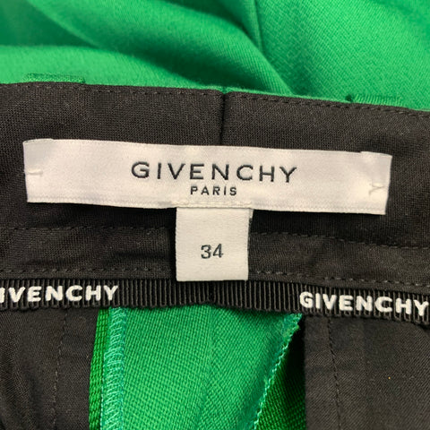 GIVENCHY Size 2 Green Polyester Wool Narrow Leg Dress Pants