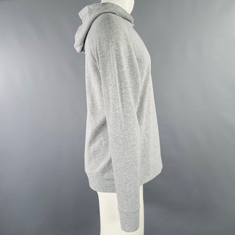 VINCE Size M Grey Heather Cotton Hooded Sweatshirt