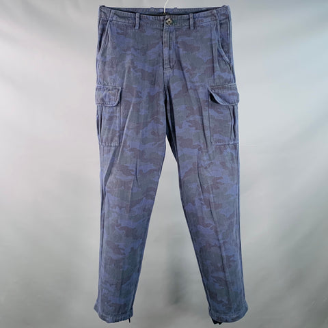PS by PAUL SMITH Size 30 Blue Grey Camouflage Cargo Zip Fly Casual Pants