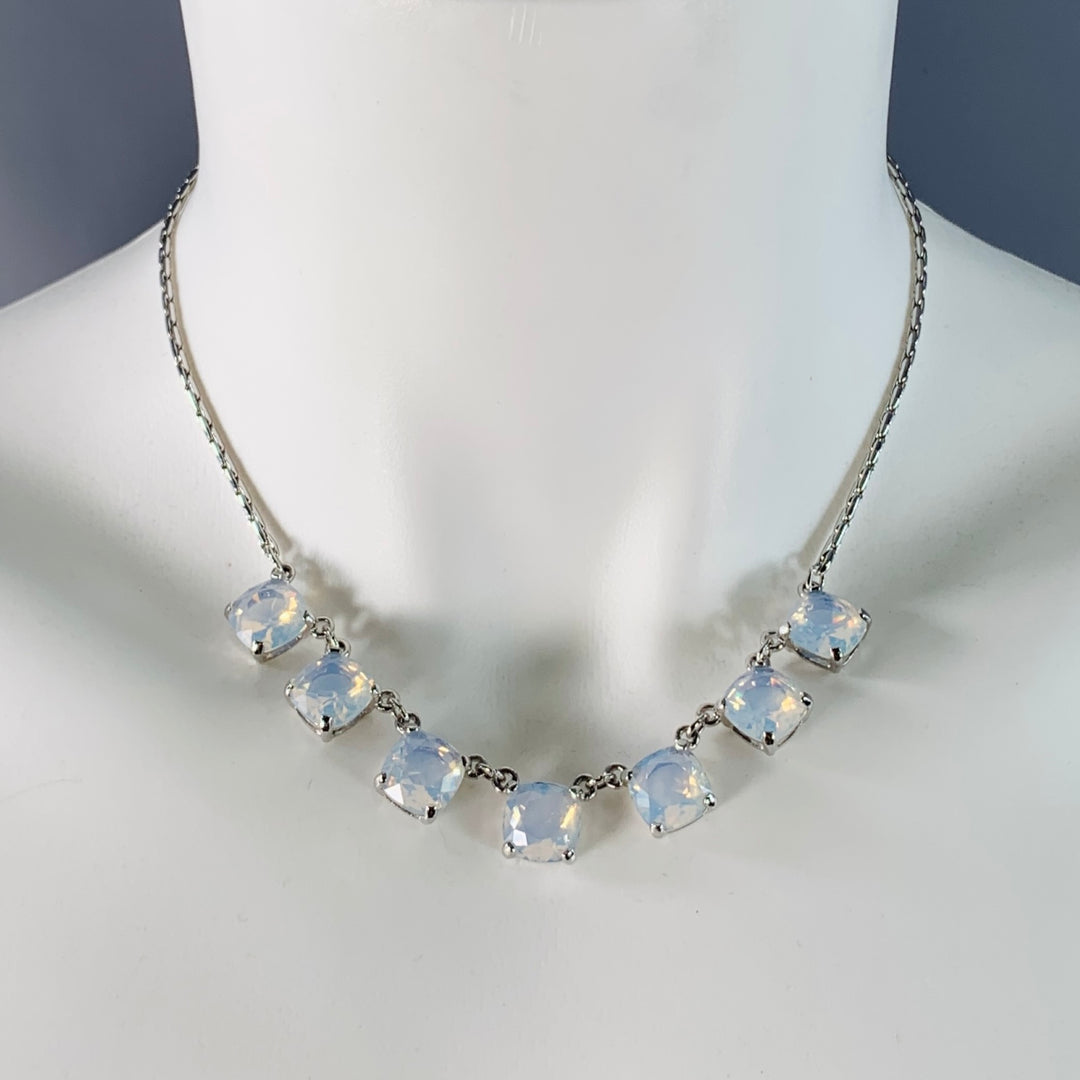 SWAROVSKI Silver Blue Crystal Metal Chain Necklace
