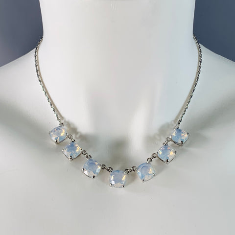 SWAROVSKI Silver Blue Crystal Metal Chain Necklace