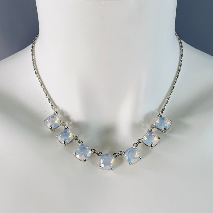 SWAROVSKI Silver Blue Crystal Metal Chain Necklace