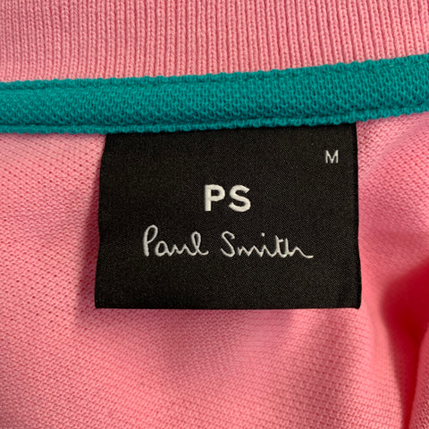 PS by PAUL SMITH Size M Pink Patch Organic Cotton Half Placket Polo