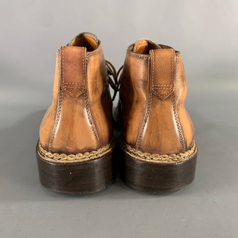 BETTANIN & VENTURI Size 8 Tan Brown Leather Spectator Boots