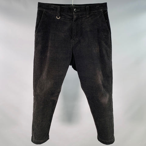 SOPHNET Size M Black Corduroy Cotton Blend Drop Crotch Casual Pants