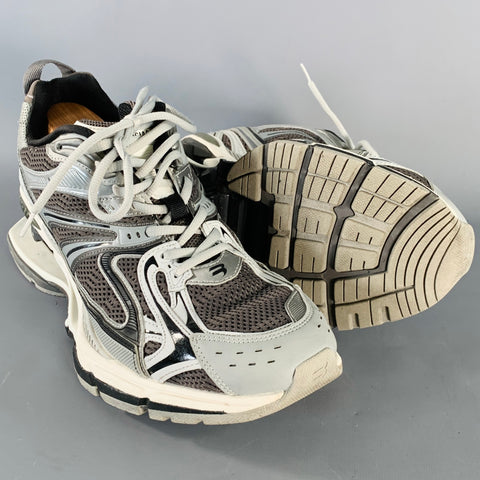 BALENCIAGA Size 10 X-Pander Grey Black Color Block Nylon Athletic Sneakers