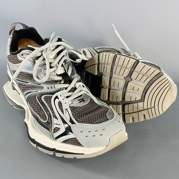 BALENCIAGA Size 10 X-Pander Grey Black Color Block Nylon Athletic Sneakers