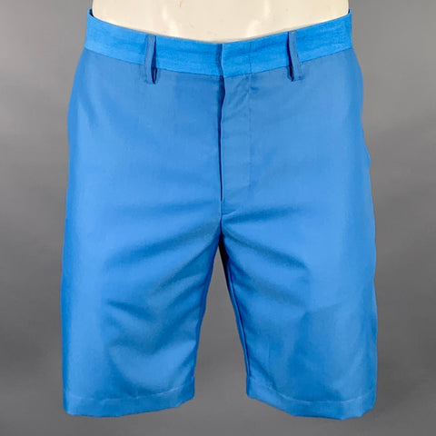 YUSUF KAYI Size L Blue Belted Kimono Shorts Suit