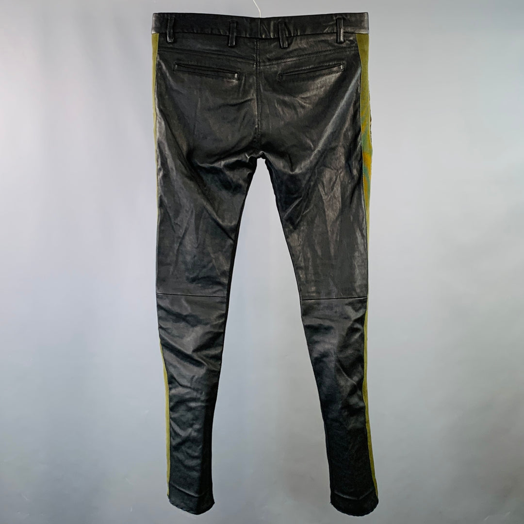 HAIDER ACKERMANN Size 32 Olive Black Velvet Acetate Blend Casual Pants