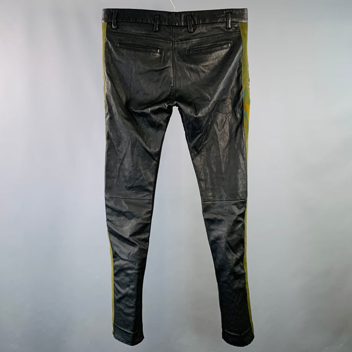 HAIDER ACKERMANN Size 32 Olive Black Velvet Acetate Blend Casual Pants