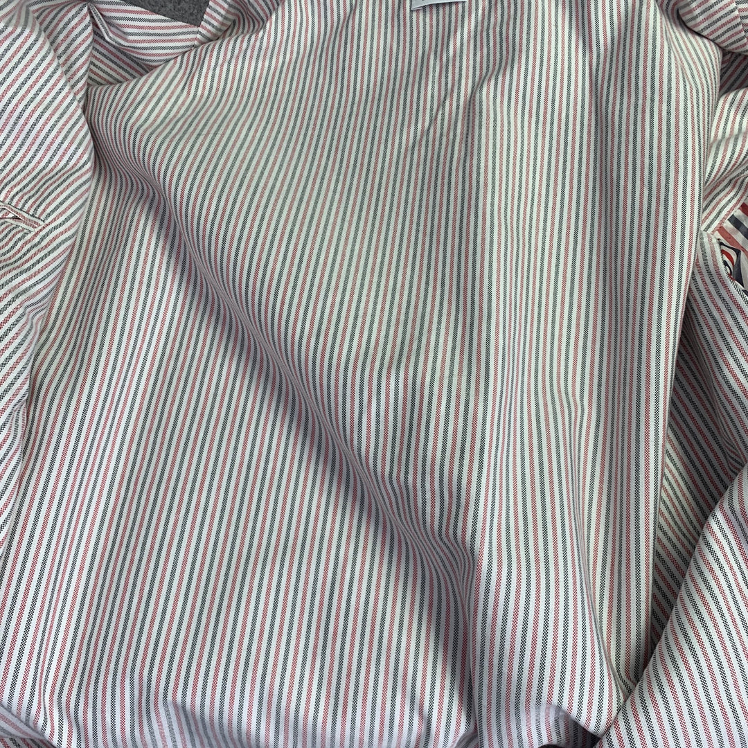 THOM BROWNE Size XL Grey White Mixed Materials Wool Varsity Jacket