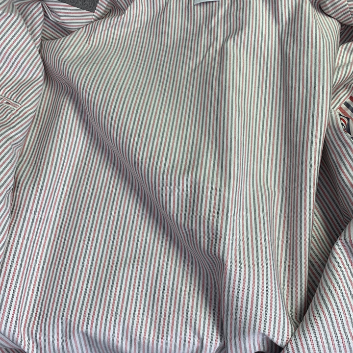 THOM BROWNE Size XL Grey White Mixed Materials Wool Varsity Jacket