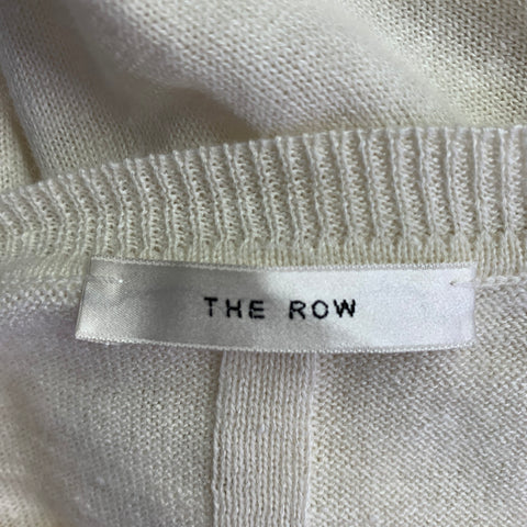 THE ROW Size L Cream Linen Cashmere Pullover