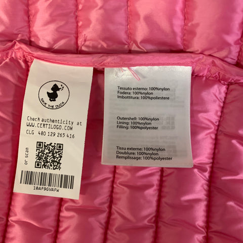 SAVE THE DUCK Size L Pink Nylon Quilted Zip Up Jacket