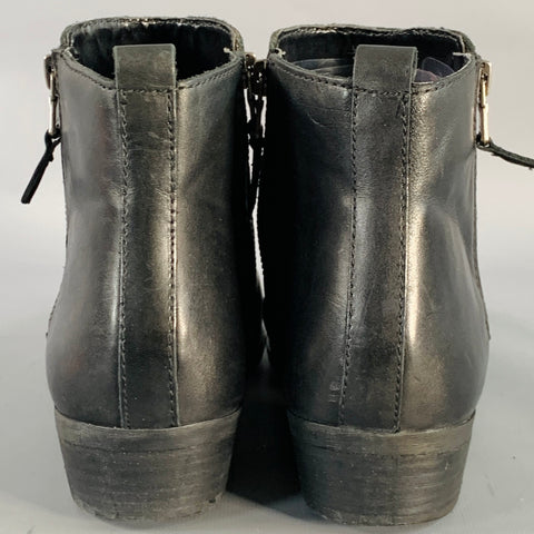 LAUREN by RALPH LAUREN Size 10 Shira Black Leather Double Side Zipper Boots
