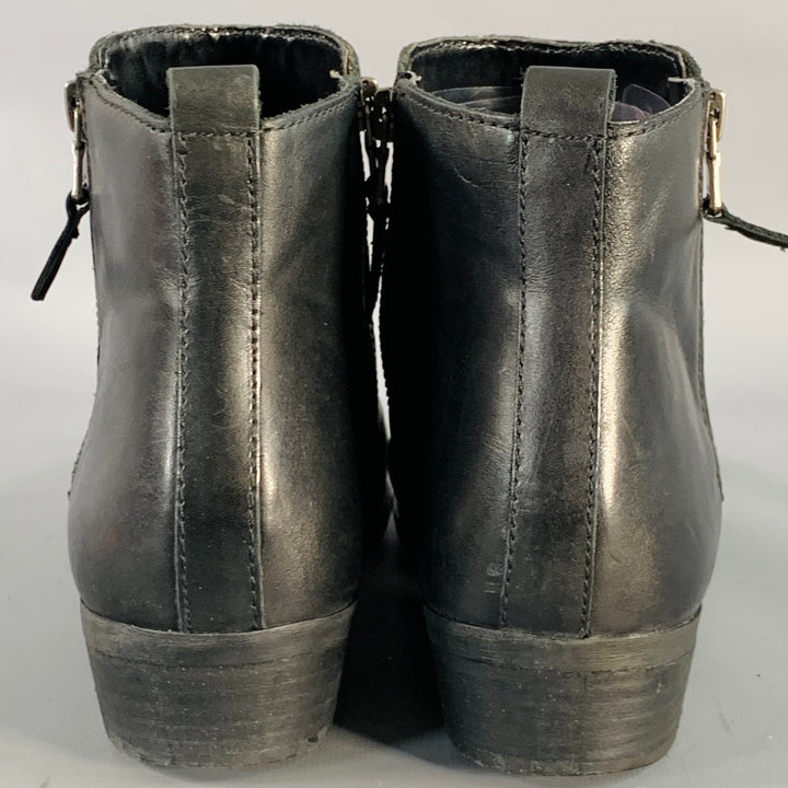 LAUREN by RALPH LAUREN Size 10 Shira Black Leather Double Side Zipper Boots