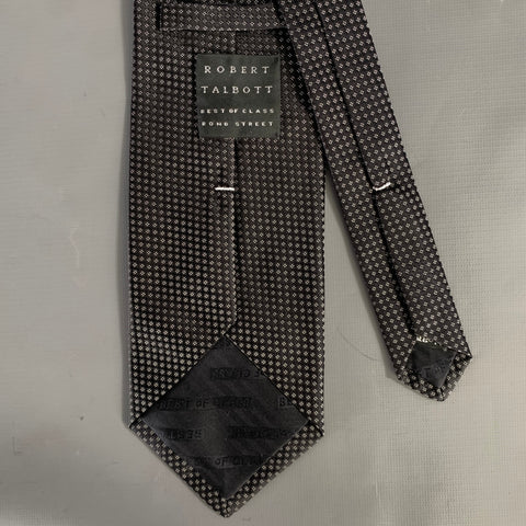 ROBERT TALBOTT Black Silver Dots Silk Tie