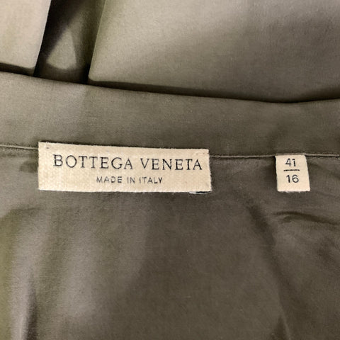 BOTTEGA VENETA Size M Green Olive Solid Cotton Dagger Long Sleeve Shirt