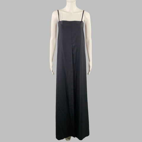 THE ROW Size 0 Navy Wool Spaghetti Straps Long Dress