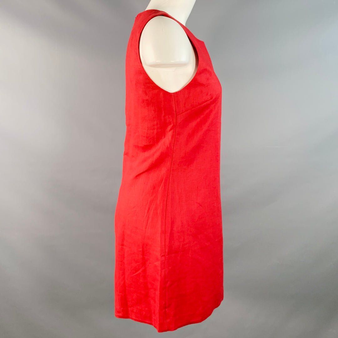 POSSE Size S Elen Red Linen Sleeveless Above Knee Dress Sui Generis Designer Consignment POSSE Size S Elen Red Linen Sleeveless Above Knee Dress Sui Generis Designer Consignment