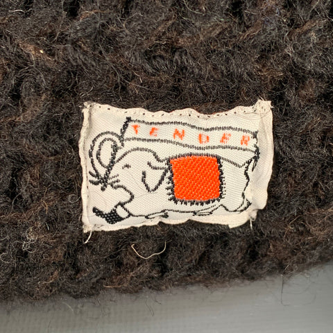 TENDER CO. Rib Sleeve Brown Ribbed Lambswool Scarf